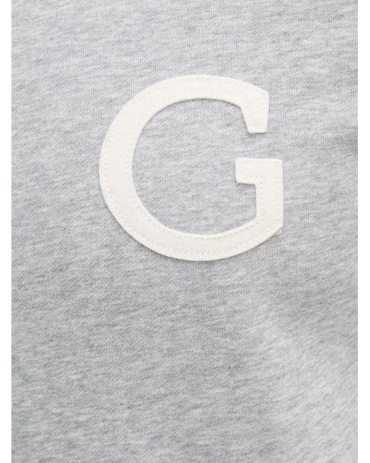 Gant Gray Logo-Patch Quarter-Zip Sweater for men