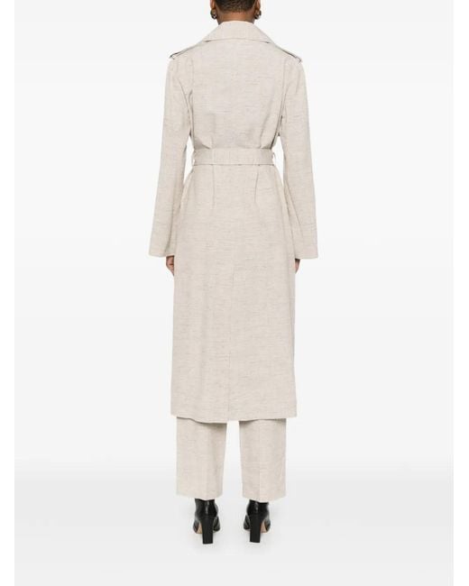 Erika Cavallini Semi Couture White Erika Belted Trench Coat