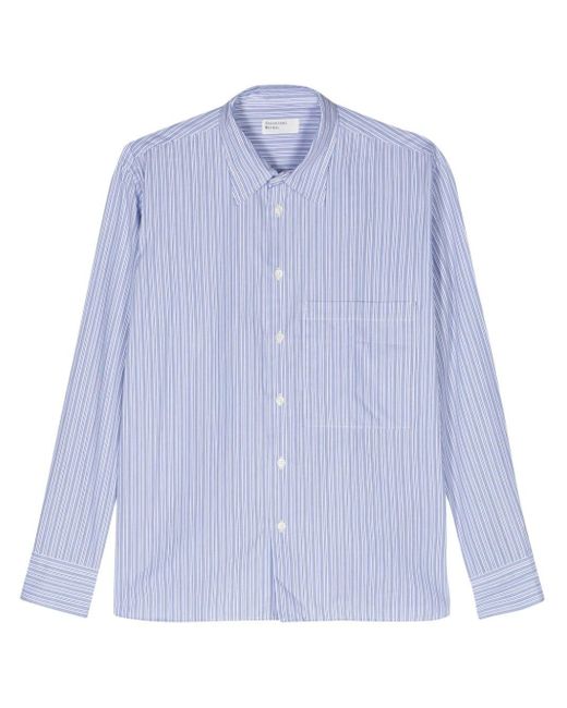 Universal Works Blue Halo-stripe Cotton Shirt for men
