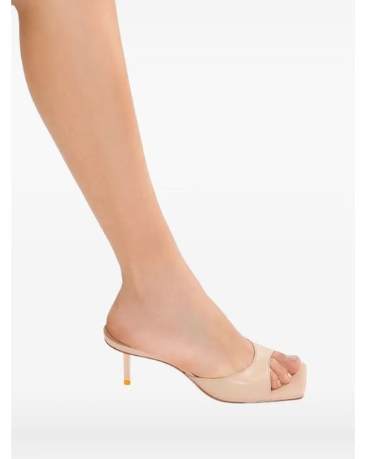 SCHUTZ SHOES Natural 60Mm Dethalia Pin Square-Toe Sandals