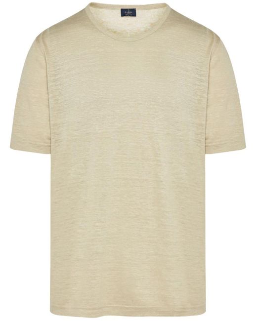 Barba Napoli T-shirt Met Mélange-effect in het Natural voor heren