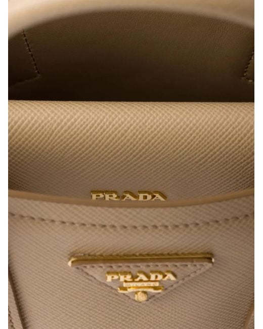 Prada Natural Kleiner Double Saffiano-Tote Bag