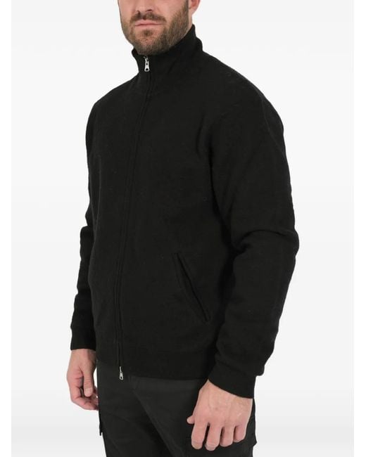 NN07 Black Zip Mock-Neck Knitwear for men