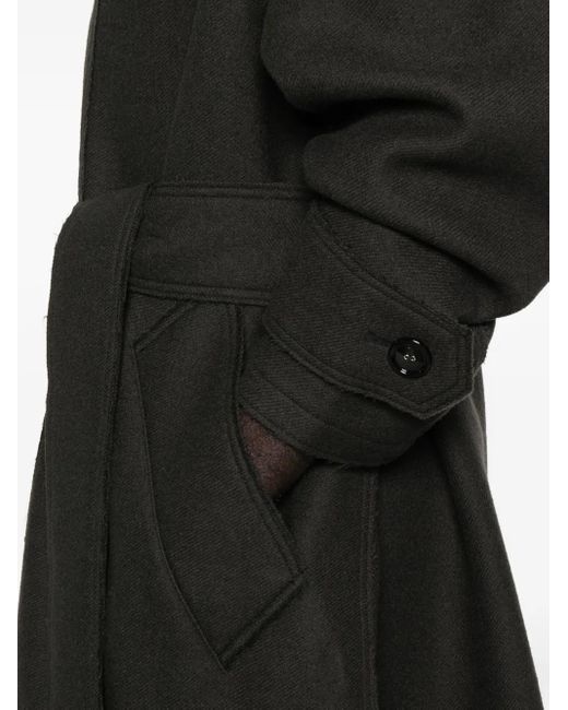 AMI Black Wool Coat