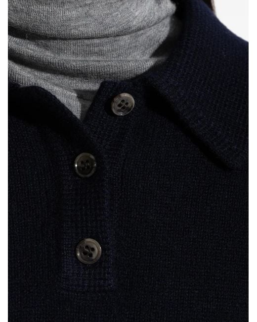 Lisa Yang Blue Etta Buttoned Knitted Top