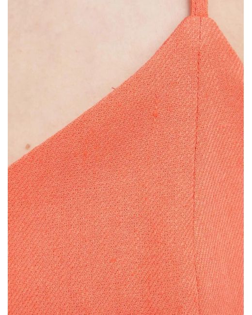 Drykorn Red Zip-Back V-Neck Top