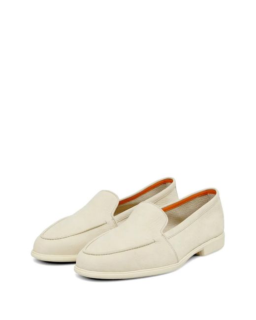 Santoni Natural Mocassins En Cuir Grainé