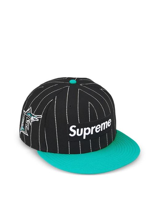 Supreme Green Mlb Teams Box Logo Striped Cap for men