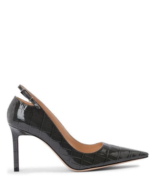 Tom Ford Black 85Mm Angelina Croc-Embossed Leather Pumps