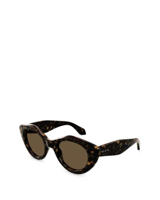 Alaïa Black Tortoiseshell-Effect Cat-Eye Sunglasses