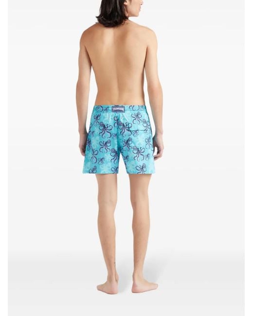 Vilebrequin Blue Octopus-Print Swim Shorts for men