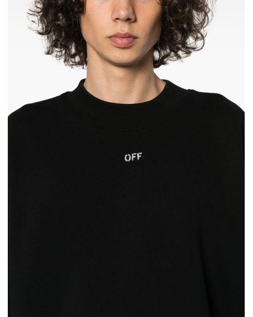 Off-White c/o Virgil Abloh Black Logo-print Organic Cotton Sweatshirt for men