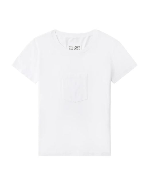 MM6 by Maison Martin Margiela White Pocket-Detail T-Shirt