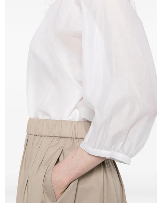 Peserico White Embellished Blouse