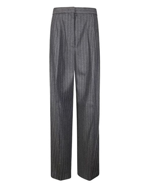 Sportmax Gray Pinstripe Pleated Trousers