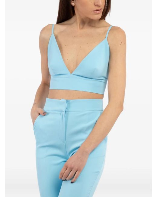 ACTUALEE Blue V-Neck Top