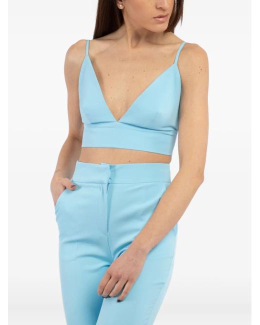 ACTUALEE Blue V-Neck Top