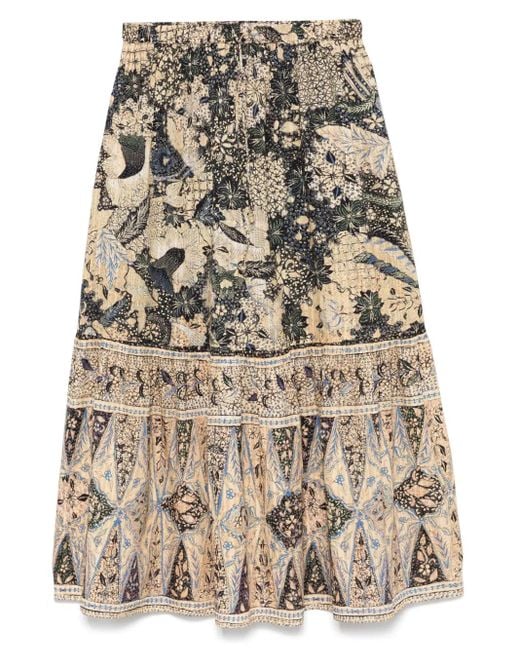 Ulla Johnson Natural Olina Midi Skirt