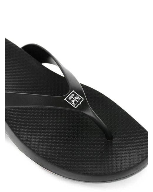 Corneliani Black Logo-Plaque Flip-Flops for men