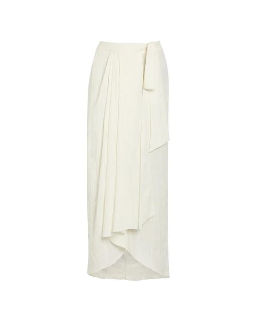 Delos White Ayla Crinkled Wrap Skirt