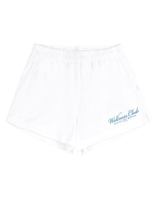 Sporty & Rich White 1800 Health Disco Jersey Shorts