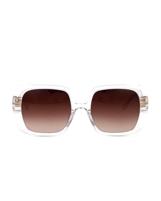 Yohji Yamamoto Sonnenbrille Mit Eckigem Gestell in Brown für Herren