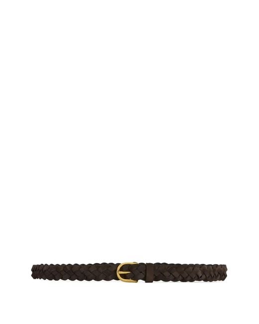 Lardini White Braided Leather Belt for men