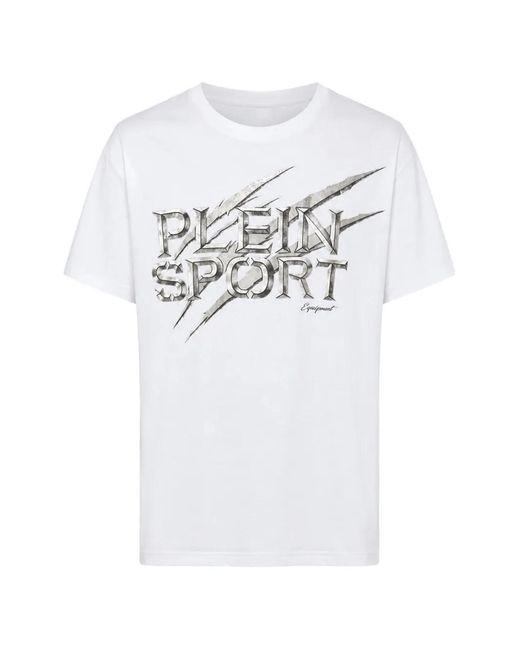 Philipp Plein White Logo-Print Crew-Neck T-Shirt for men