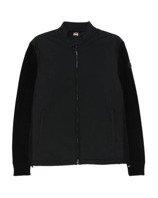Colmar Knitted-Panel Zip-Front Jacket in Black for Men | Lyst
