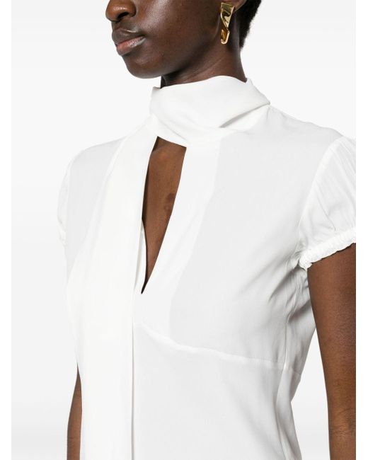 N°21 White Crepe Puff-sleeved Blouse