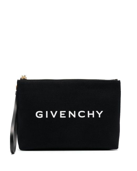 Givenchy Black Clutch mit Logo-Print