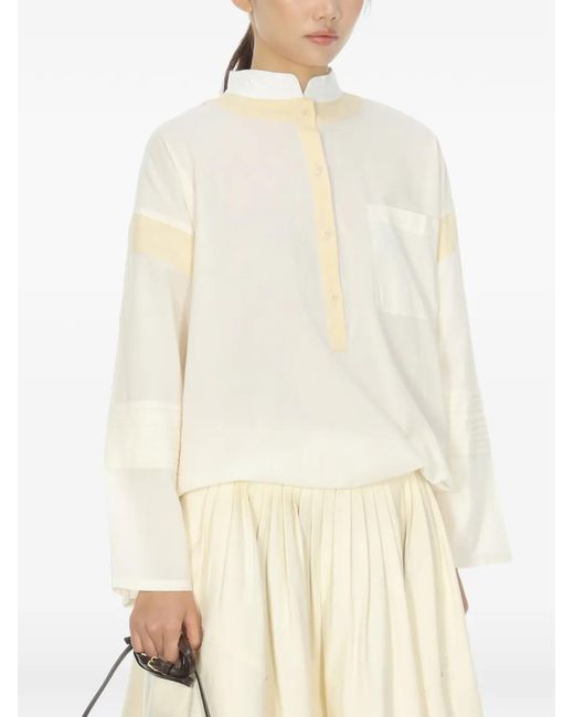 Samuel Guì Yang White Blouse Ample À Empiècements