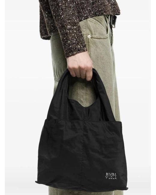 Bimba Y Lola Black Drawstring Tote Bag