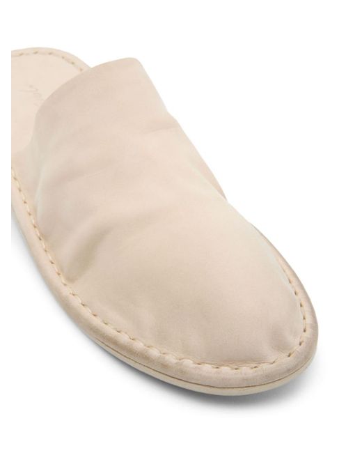 Marsèll White Round-toe Leather Mules