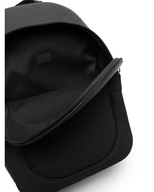 Gucci Black GG Leather Backpack for men