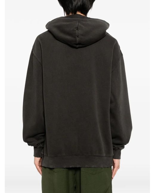WARMAN Black Skull Printed Hoodie for men