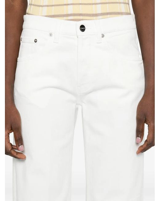 Dondup White Belt-Loop Button Jeans