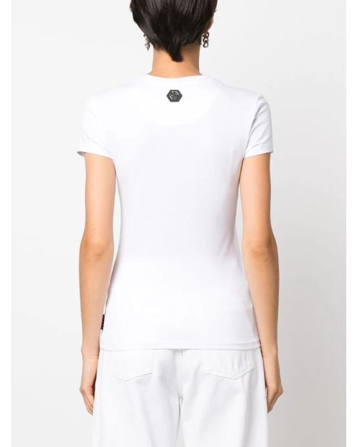 Philipp Plein Gray Love-Print Short-Sleeve T-Shirt