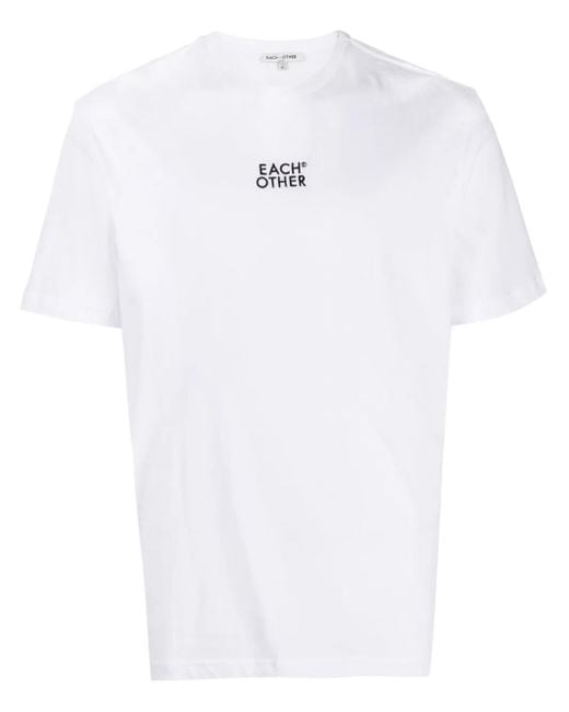 Each x Other White Logo-Embroidered Cotton T-Shirt for men