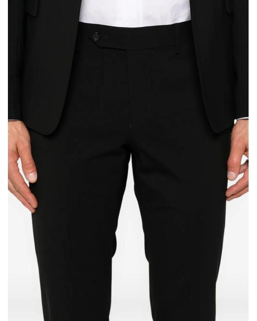 Emporio Armani Black Single-Breasted Wool Suit for men