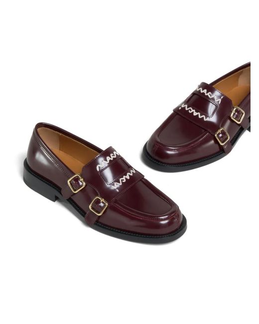 Marni Brown Leather Bambi 3.0 Loafers With Double Buckle