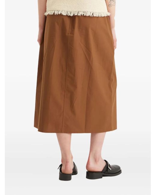 Gonna Con Vita Elasticizzata E Tasche Laterali di Studio Nicholson in Brown