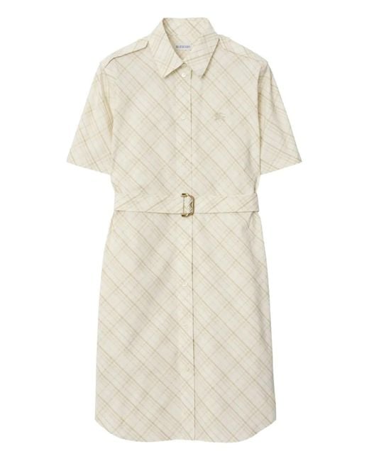 Burberry Natural Check-Print Cotton Shirt Dress