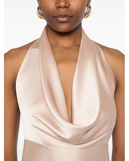 Blanca Vita Natural Satin Maxi Dress