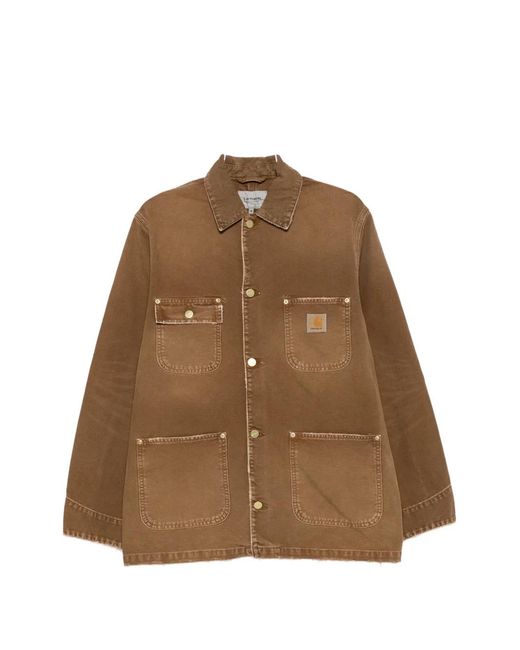 Carhartt Brown Chore Logo-Patch Jacket for men