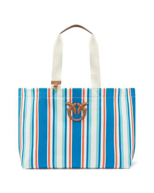 Pinko Blue Shopper Mit Logo-Patch