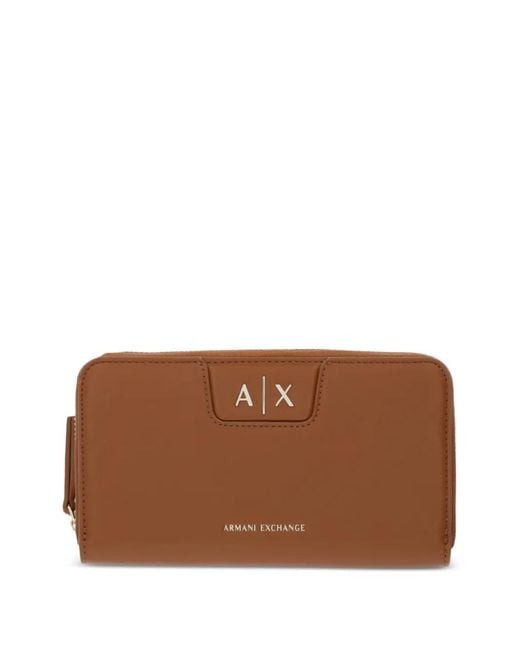 ARMANI EXCHANGE Brown Portefeuille Zippé À Logo