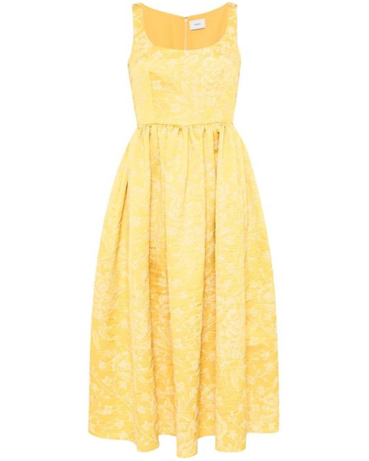 Erdem Midi-jurk Met Jacquard in het Yellow
