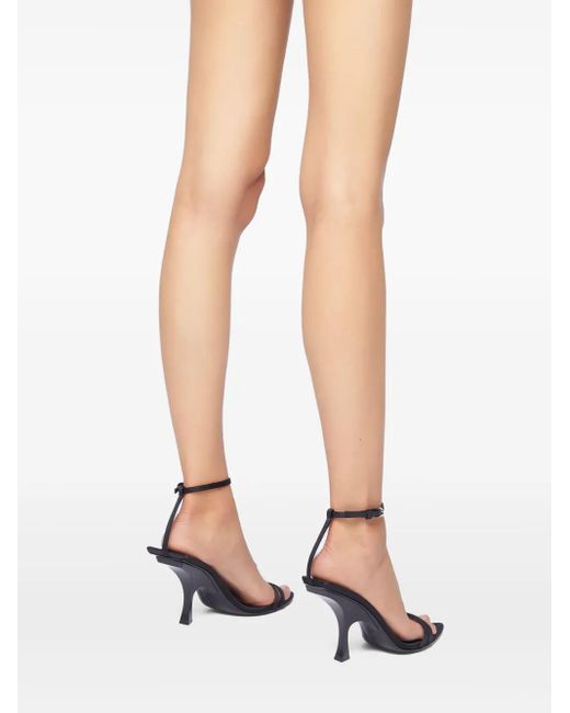The Attico Black 95Mm Ankle-Strap Pointed-Toe Sandals