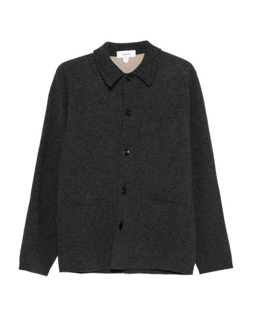 Lardini Black Buttoned Patch-Pocket Cardigan for men